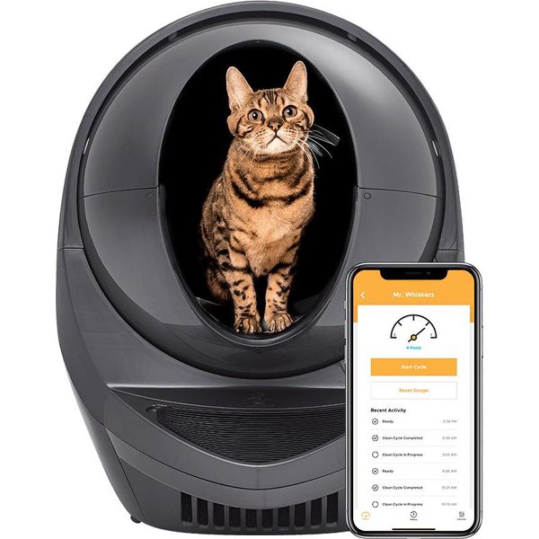 Lettiera Automatica Autopulente Per Gatti Litter Robot Iii Connect Wifi Grigio-image