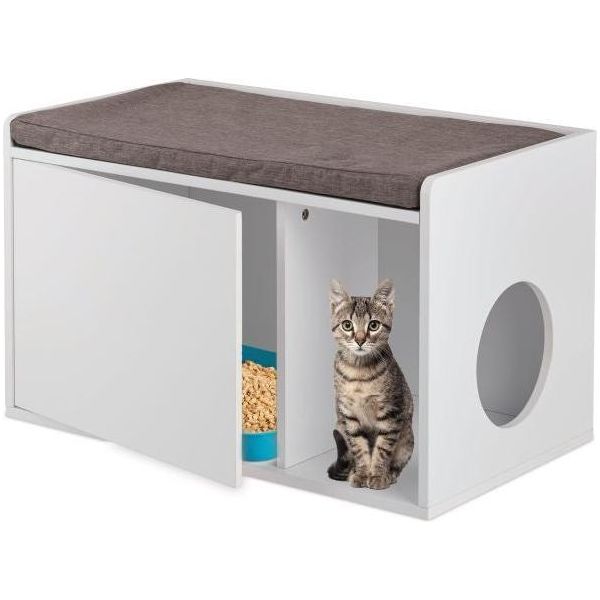 Mobiletto Per Lettiera Per Gatti Con Panca-image