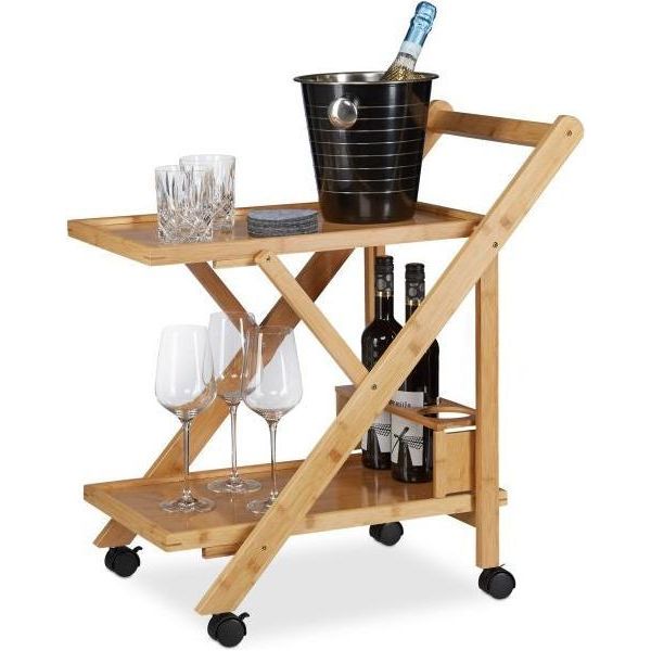 Carrello Da Cucina In Bambù Con 2 Ripiani-image