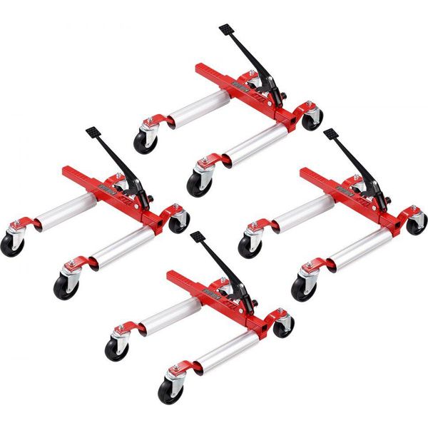 Carrello Portaruote - Leva Per Il Posizionamento Degli Pneumatici Per Veicoli Pesanti - Cric Per Auto Da 1500 Libbre - Confezione Da 4 Pezzi Per Officina E Garage-image