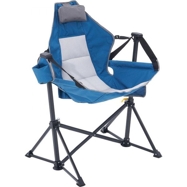 Sedia Da Campeggio Pieghevole Sedia Da Pesca Sedia Da Giardino Sedia A Sdraio Fino A 136 Kg In Blu - Ideale Per La Pesca E Il Campeggio-image