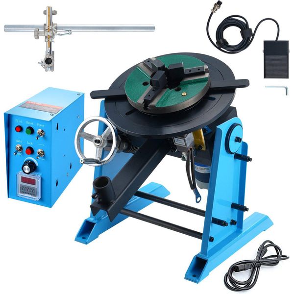 Tavola Girevole Di Saldatura 80 W Posizionatore Di Saldatura 1-12 Giri/Min Manipolatore 30 Kg (Orizzontale)/15 Kg (Verticale) Tavola Girevole 0-90° Angolo Di Inclinazione Mandrino A Tre Griffe KD200 Per Taglio, Rettifica, Assemblaggio-image
