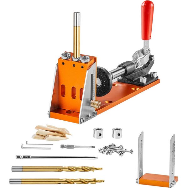 Dima Di Foratura A Tre Fori Con Punte Per Chiavi E Unità Quadrate, Ausilio Per Tasselli Dima Di Foratura Per La Realizzazione Di Fori A Tasca E Fori Angolati, Ausilio Per La Foratura Per La Lavorazione Del Legno In Alluminio.-image