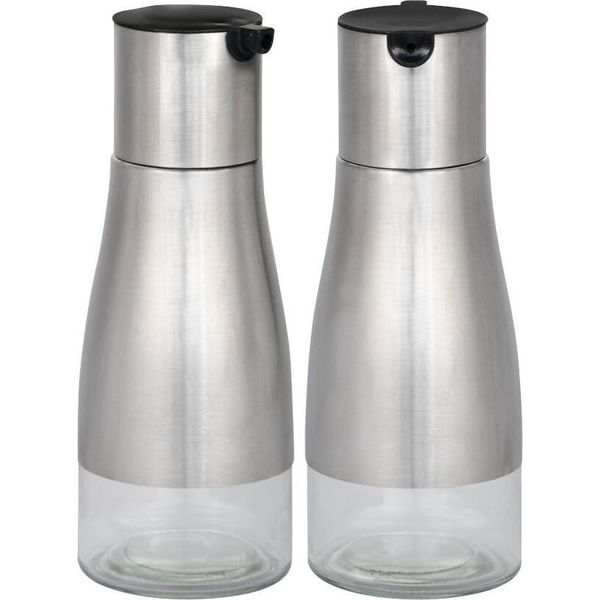 Kesper Dispenser Per Olio E Aceto, 2 Pezzi, Ø 6,5 Cm, 18,5 Cm, Acciaio Inox/Plastica Kesper 13906-image