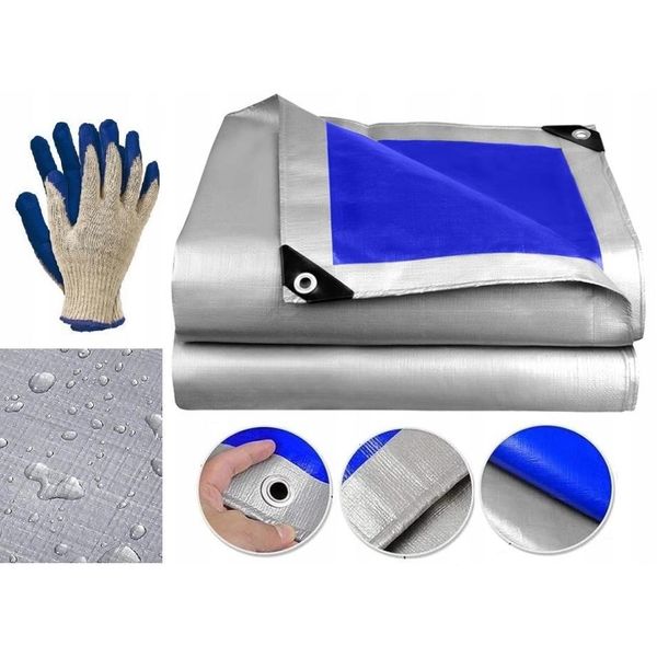 Ekspand | Telone 6X8M 75G - Argento-Blu - Resistente Al Gelo - Impermeabile - Protezione Uv-image