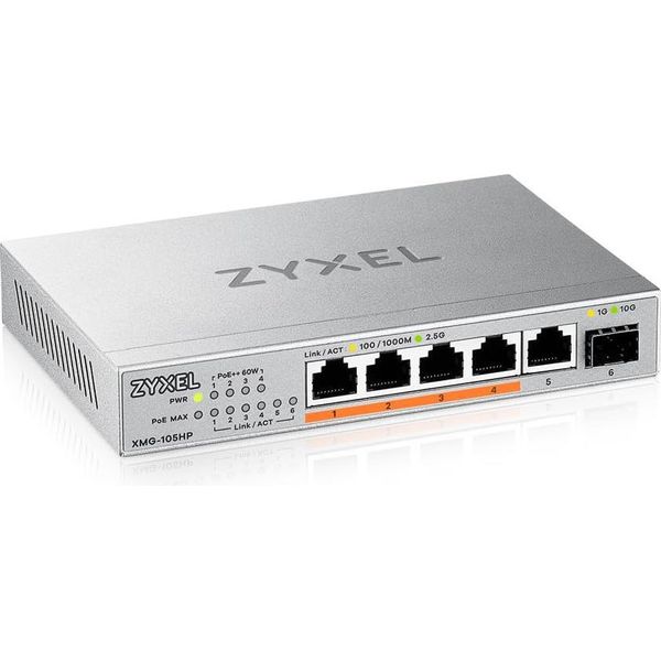 Zyxel XMG-105 Switch Di Rete Non Gestito 5 Porte 2.5G Ethernet + 1 Porta 10G Sfp+-image