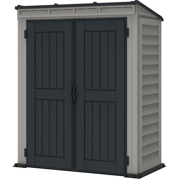 Duramax Yardmate Pent Casetta Da Giardino 1,6 M² + Struttura Del Pavimento, Vinile, Grigio/Antracite Duramax 05325-image