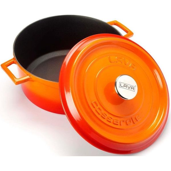 Lava Metal Pentola Ø 28 Cm, 6,7 L, Ghisa, Arancione Lava Metal LVYTC28K2OR-image