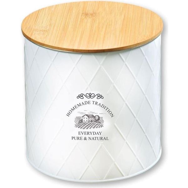 Kesper Contenitore, Ø 17,3 Cm, Metallo/Bambù, Bianco Kesper 38267-image