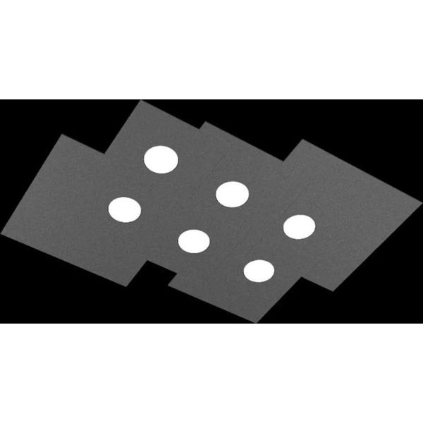 Toplight Plafoniera Da Soffitto Rettangolare 6 Luci Plate Con Attacco GX53, Struttura Colore Antracite, Design Moderno 77X59X3Cm-image