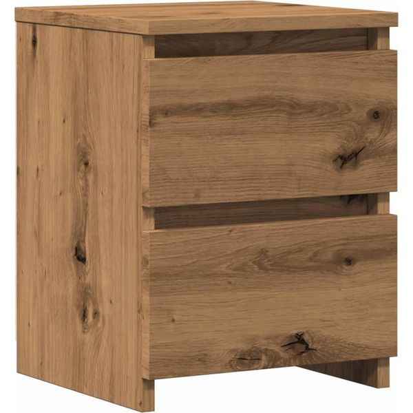 Vidaxl Comodino Rovere Artisan 30X30X40 Cm Materiale A Base Di Legno-image