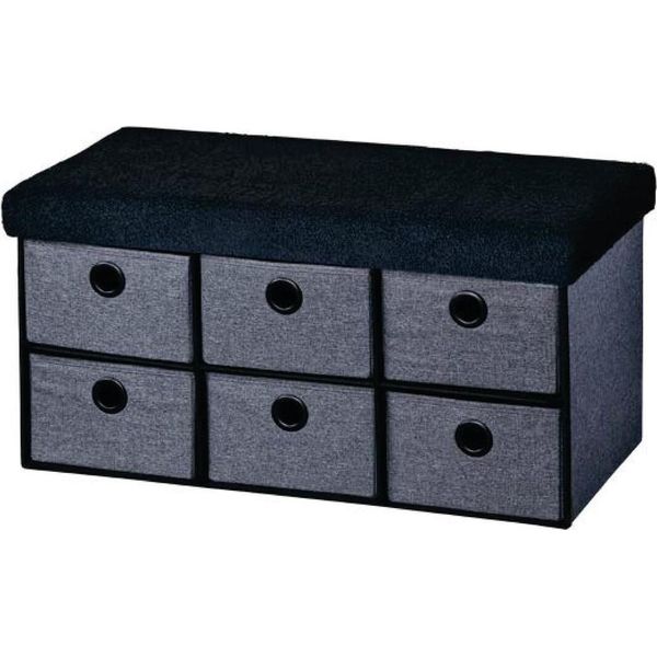Kesper Cassettiera Imbottita, 6 Scomparti, 76 X 38 X 38 Cm, Grigio Scuro Kesper 15953-image