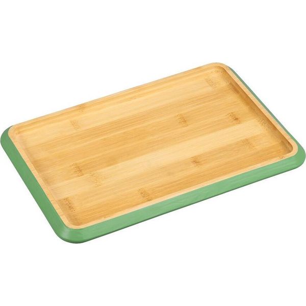 Kesper Vassoio Da Portata Con Bordo Verde, 30,5 X 20 X 2 Cm, Bambù Kesper 58371-image