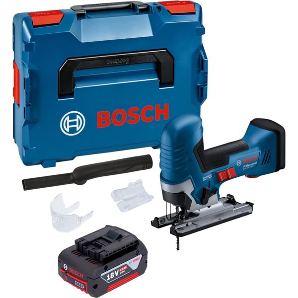 Seghetto Alternativo A Batteria Bosch Gst 18V-125 S Professional 18 V 125 Mm Brushless + 1X Batteria 4,0 Ah + L-Boxx - Senza Caricabatteria-image
