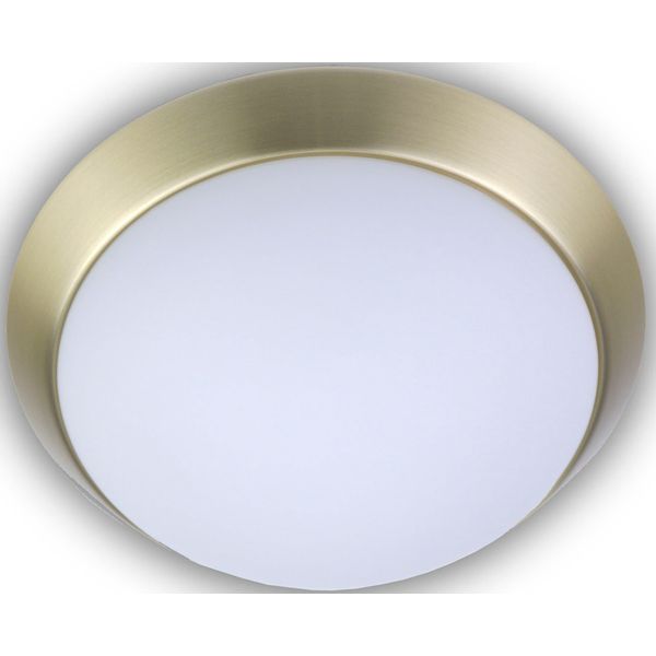 Niermann Deckenleuchte "Opal Matt, Dekorring Messing Matt", Braun (Messing Matt), 1, Ø 30Cm, 1 Stk., Leuchten, Deckenleuchte-image