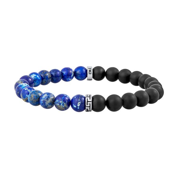 Armband CAÏ "Lapis & Onyx 21Cm", Blau, ArmbäNder, Herren, 21Cm, Edelstahl, GläNzend, Matt, Armband-image