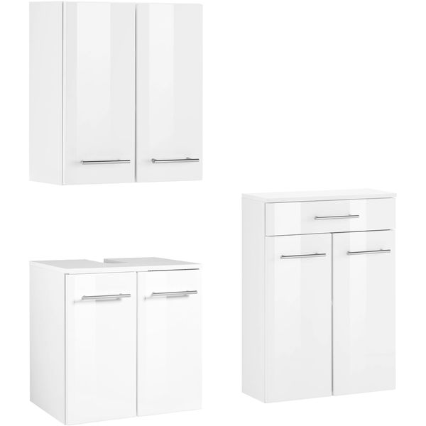 BadmöBel-Set Welltime "Venedig", Weiß, KastenmöBel-Sets, BadmöBel-Set, Waschbeckenunterschrank (Breite 50 Cm), HäNgeschrank, Unterschrank-image