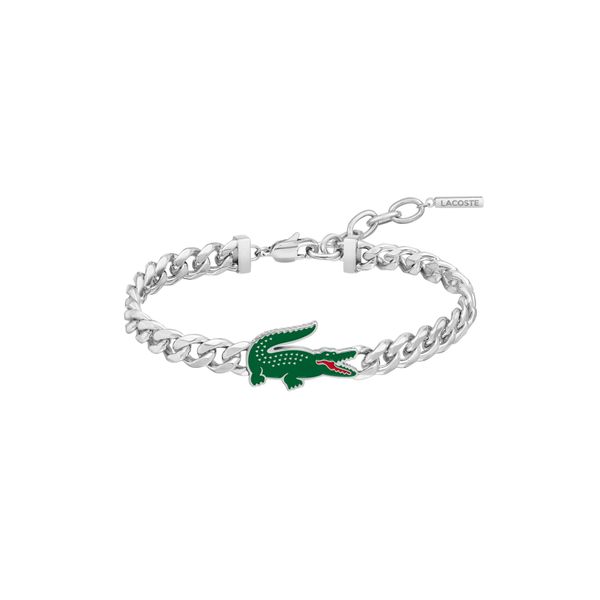 Armband Lacoste "Arthor", GrüN (Edelstahlfarben, GrüN), ArmbäNder, Herren, 22Cm, Edelstahl, Armband, Mit Emaille-image
