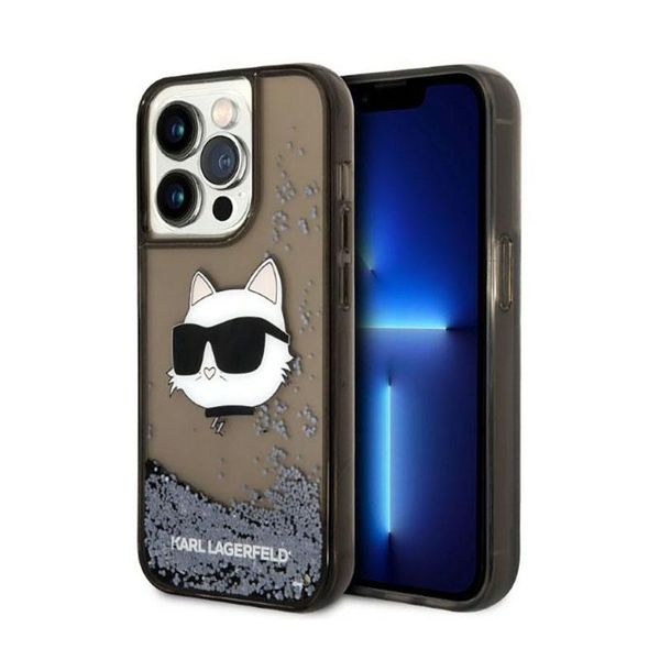 Karl Lagerfeld Klhcp14Llnchck Custodia Rigida Per Iphone 14 Pro 6.1 Nero/Nero Glitter Choupette Head-image