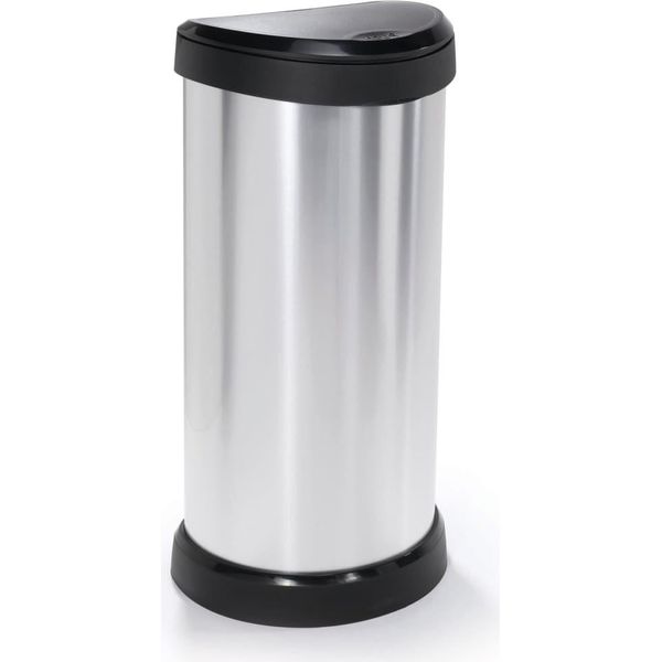 Curver Curver Decobin Cestino Per Rifiuti A Spinta - 40L - Metallizzato - Plastica Riciclata-image