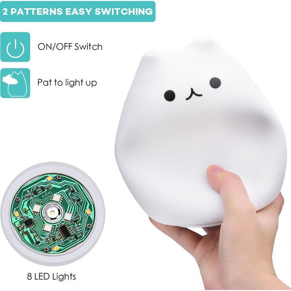 Luce Notturna Per Bambini, Luce Notturna A Rubinetto, Luce Notturna In Silicone, Luce Notturna Per Animali Carini, Luce Notturna A 7 Colori A Led, Lampada Notturna A Led-image