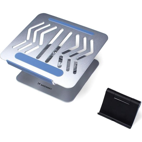 Supporto Per Laptop E Tablet Wozinsky Wrs-Cpy84Ss Alluminio + Gratis! Supporto Per Smartphone - Argento-image