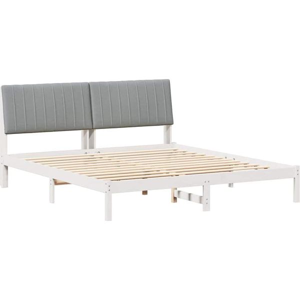 Vidaxl Struttura Letto Grigio Chiaro 180 X 200 Cm In Legno Di Pino Massiccio-image