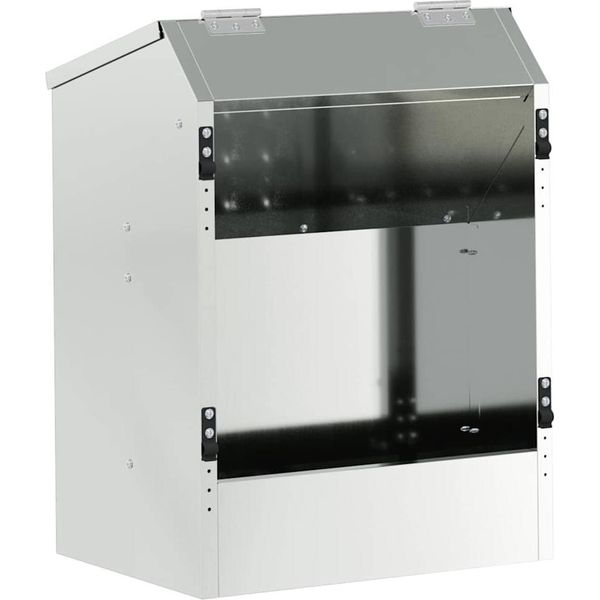 Vidaxl Mangiatoia Per Conigli Argento 33,5 X 25,5 X 45,5 Cm Acciaio Zincato-image