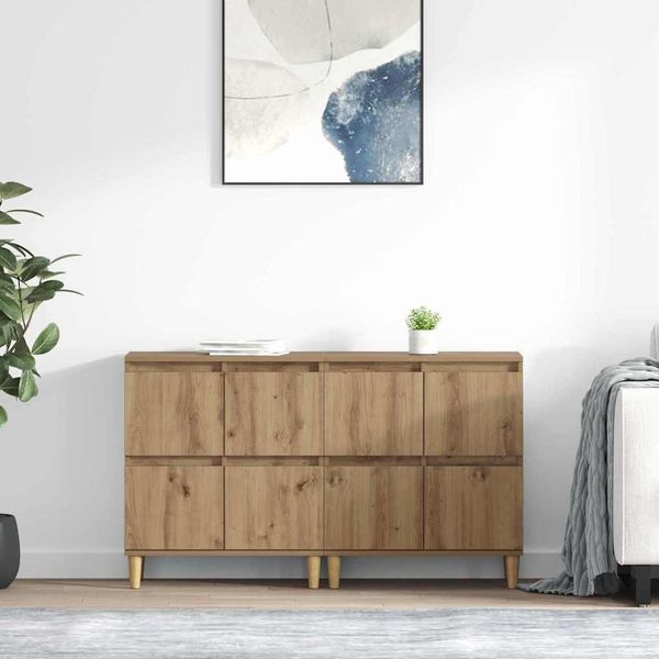 Vidaxl Credenze 2 Pezzi Artisan-Oak 60 X 35 X 70 Cm Materiale A Base Di Legno-image