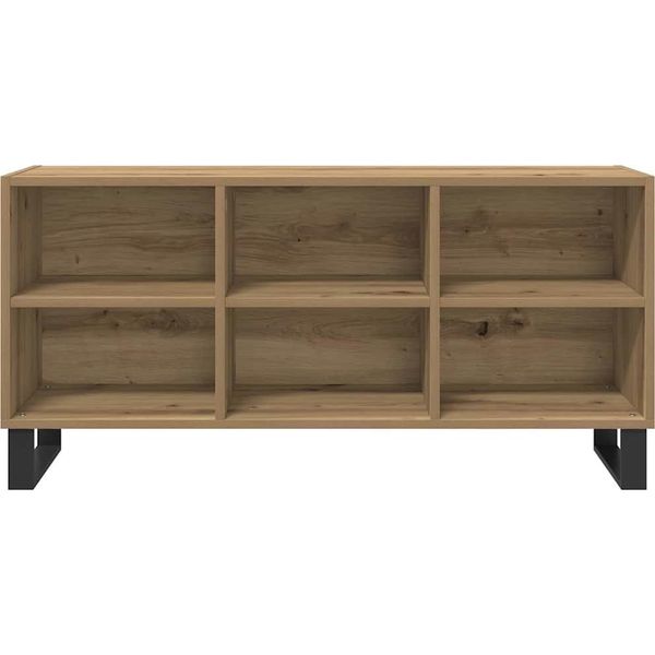 Mobile Tv Vidaxl Rovere Artigianale 103,5 X 30 X 50 Cm Materiale A Base Di Legno-image