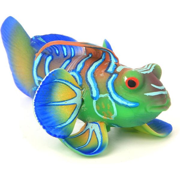 Naroote Acquario Simulazione Pesce Rana, Silicone Sicuro Per L'acquario, Simulazione Luminosa Pesce Rana Decorazione Del Paesaggio (Dimensione Blu)-image