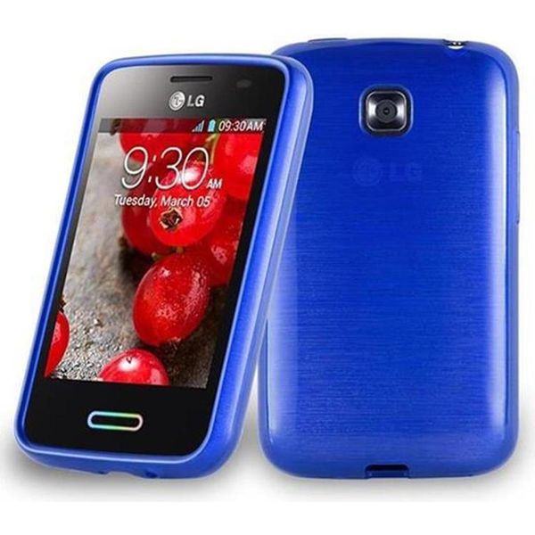 Cadorabo Custodia Per Lg L3 Ii (2A Sim) Cover Protettiva In Blu Cover Protettiva Custodia In Silicone Tpu Cover-image