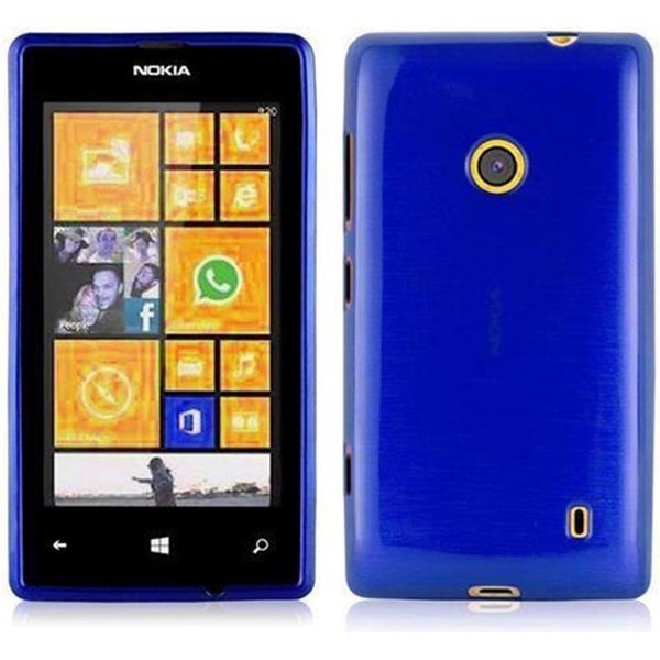 Cadorabo Custodia Per Nokia Lumia 525 Cover Protettiva In Blu Custodia Protettiva In Silicone Tpu Cover-image