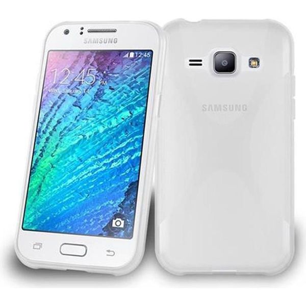 Cadorabo Custodia Del Telefono Cellulare Per Samsung Galaxy J1 2015 In Tpu Trasparente Silicone Back Cover Case-image