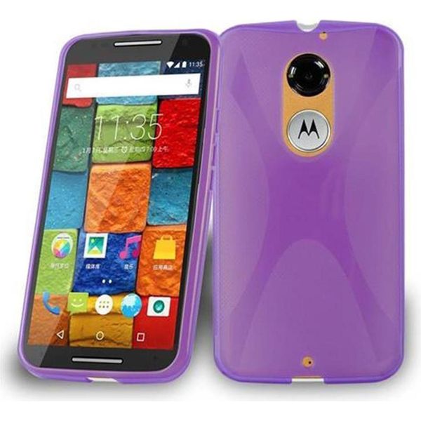 Cadorabo Custodia Per Telefono Cellulare Per Motorola Moto X2 In Viola Cover Tpu Silicone Back Cover Case-image