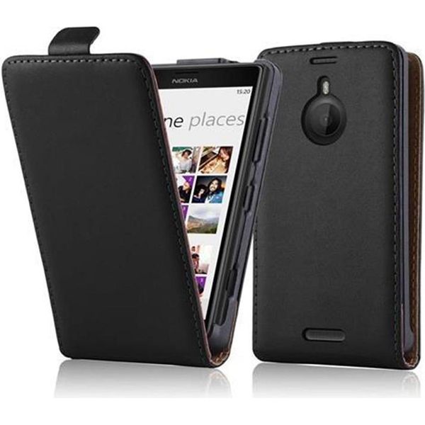 Cadorabo Cover Per Nokia Lumia 1520 Cover Protettiva In Nero Flip Custodia Per Cellulare Cover In Similcuoio-image
