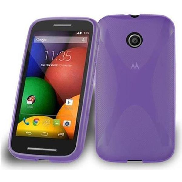 Cadorabo Custodia Per Telefono Cellulare Per Motorola Moto E In Viola Cover Tpu Silicone Back Cover Case-image
