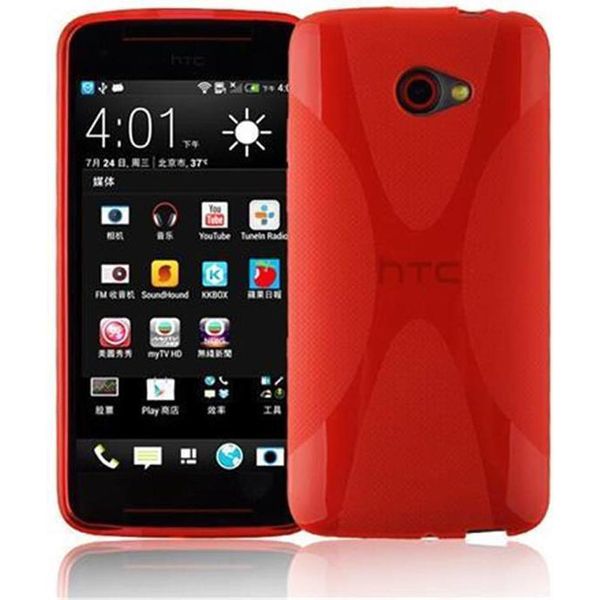 Cadorabo Custodia Per Telefono Cellulare Per Htc Butterfly S In Rosso Cover Tpu Silicone Back Cover Case-image