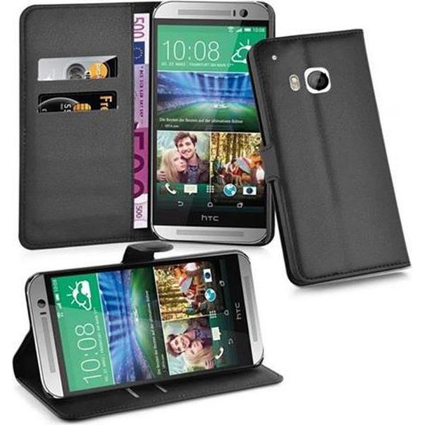 Cadorabo Cover Per Htc One M9 Cover Protettiva In Nero Custodia Per Cellulare Cover Chiusura Magnetica-image