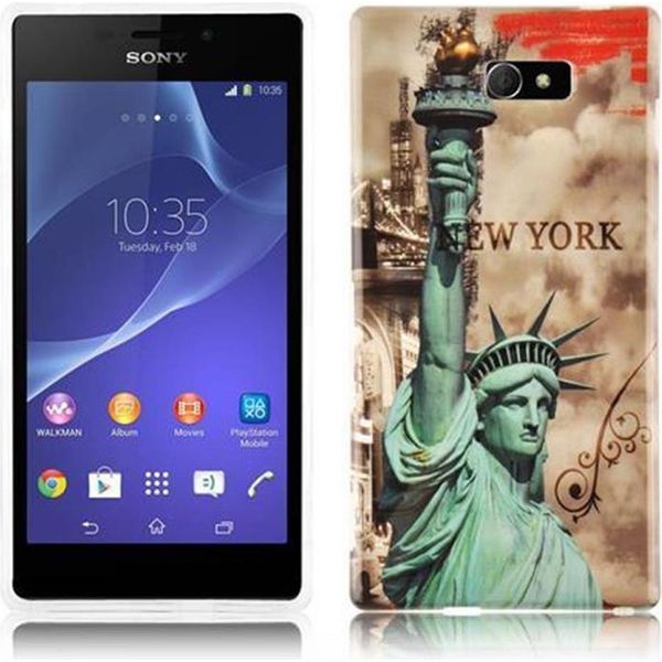 Custodia Cadorabo Per Sony Xperia M2 / M2 Aqua Custodia Protettiva In Marrone Custodia Rigida Custodia Protettiva Per Telefono Cellulare Custodia Cover Case-image