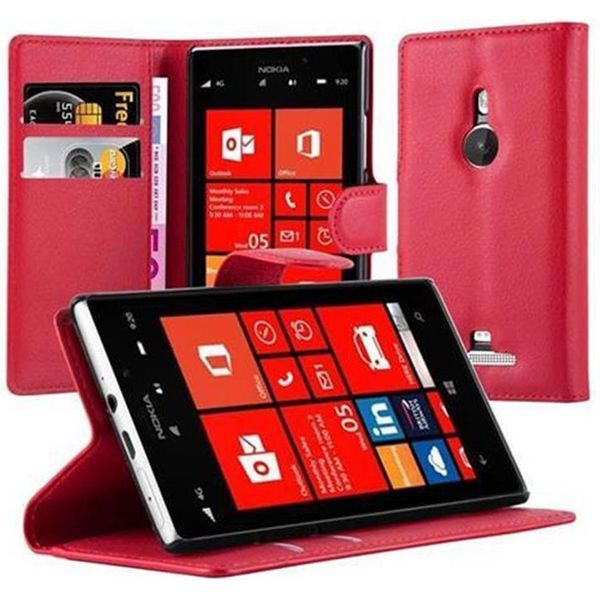 Cadorabo Cover Per Nokia Lumia 925 Cover Protettiva In Rosso Custodia Per Cellulare Cover Chiusura Magnetica-image