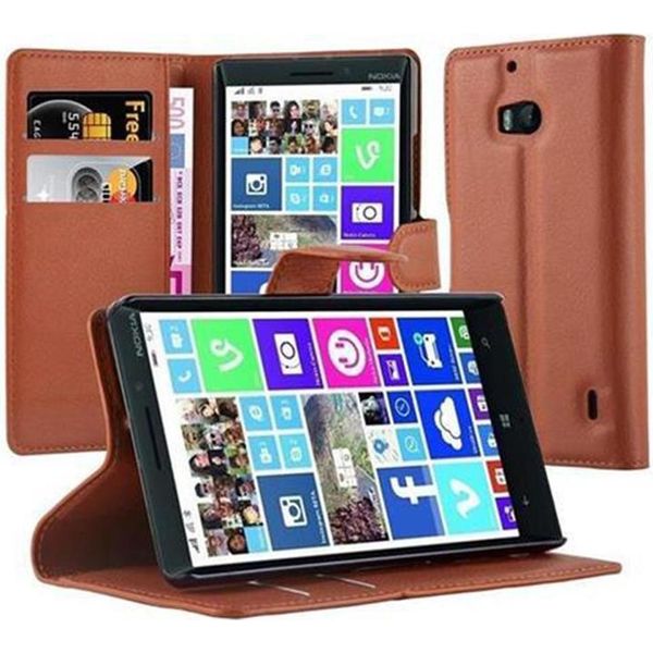 Cadorabo Cover Per Nokia Lumia 929 / 930 Cover Protettiva In Marrone Custodia Per Cellulare Cover Chiusura Magnetica-image