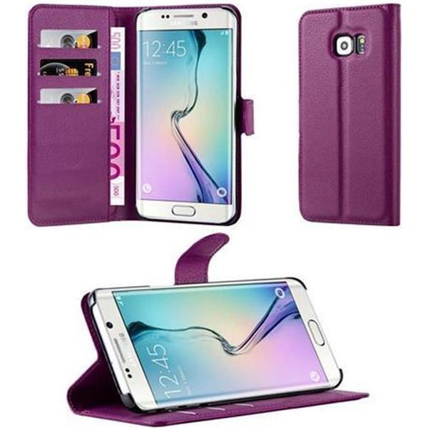 Cadorabo Custodia Per Samsung Galaxy S6 Edge Custodia Protettiva In Viola Custodia Del Telefono Cellulare Custodia Cover Chiusura Magnetica-image