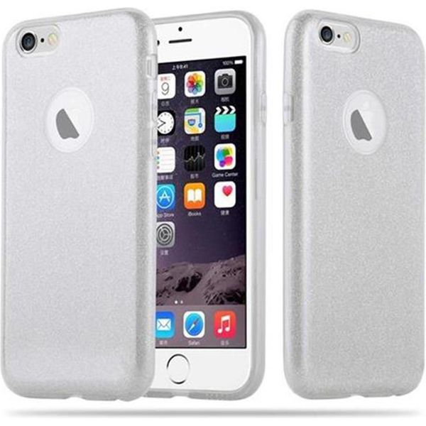 Cadorabo Custodia Per Apple Iphone 6 / 6S Custodia Protettiva In Tpu Argento Custodia Per Telefono Cellulare Custodia Rigida Custodia Glitter Glitter-image
