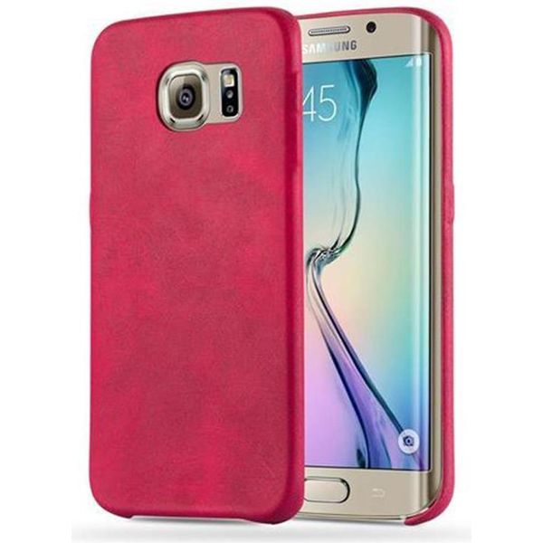 Cadorabo Custodia Protettiva Per Samsung Galaxy S6 Edge Cover In Rosso Custodia Rigida Cover Per Telefono Cellulare Custodia In Ecopelle-image