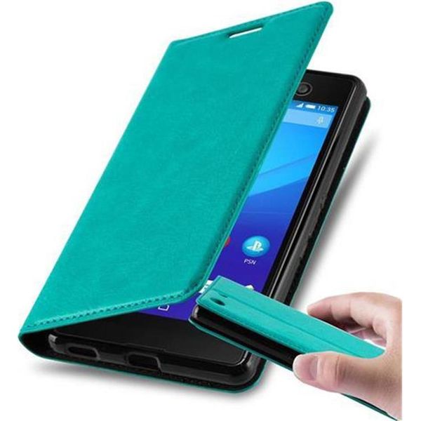 Cadorabo Custodia Per Sony Xperia M5 Cover Protettiva In Turchese Custodia Per Cellulare Cover Chiusura Magnetica-image