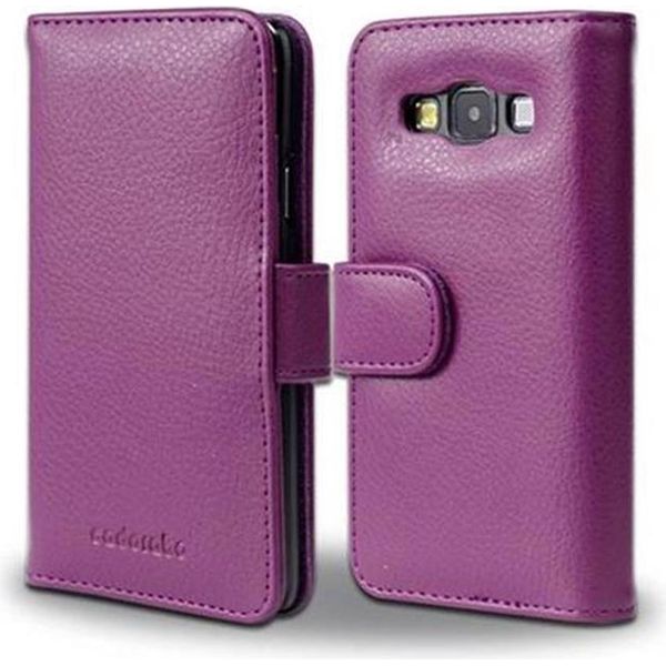 Cadorabo Custodia Per Samsung Galaxy A3 2015 In Viola Copertura Posteriore Telefono Cellulare Protettivo Copertura Libro Caso Libretto Slot Per Schede-image