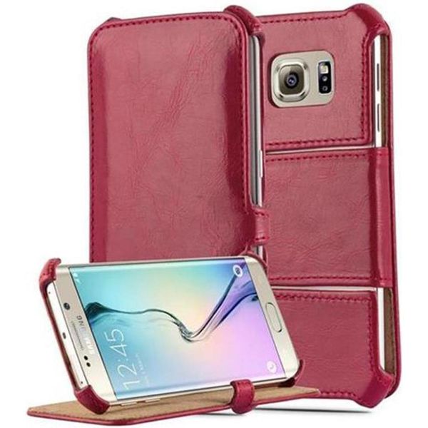 Cadorabo Custodia Protettiva Per Samsung Galaxy S6 Edge Custodia In Rosso Cellulare Custodia Cover Tasca-image