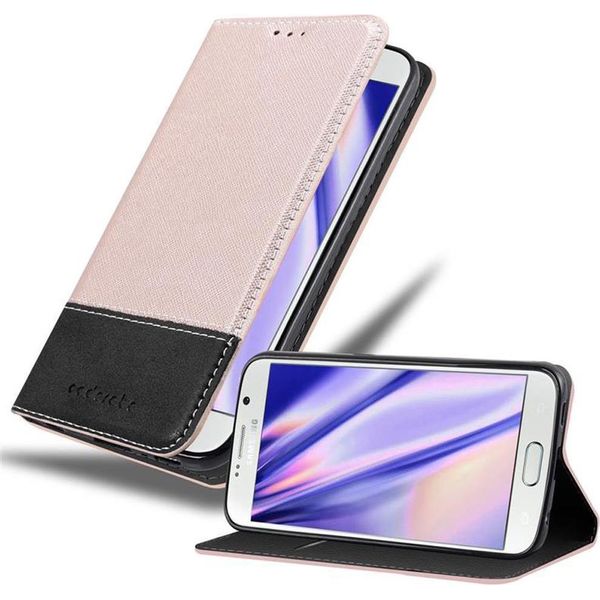 Cadorabo Custodia Per Samsung Galaxy S6 Custodia Protettiva In Rosa Shandy Custodia Book Case Custodia In Similcuoio-image