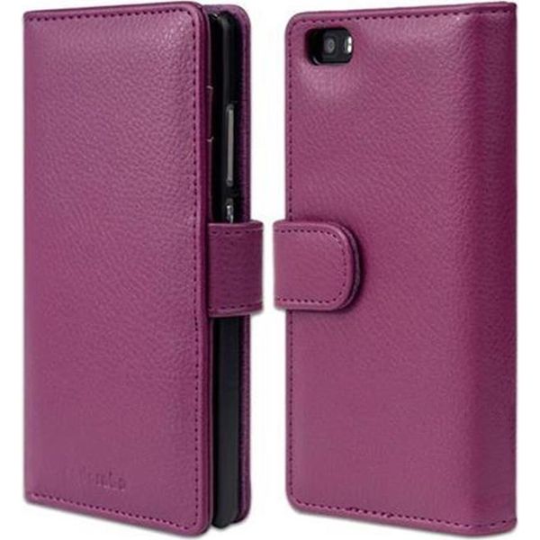Cadorabo Custodia Per Huawei P8 Lite 2015 In Viola Cover Posteriore Telefono Cellulare Protettivo Copertura Libro Custodia Libretto Slot Per Schede-image